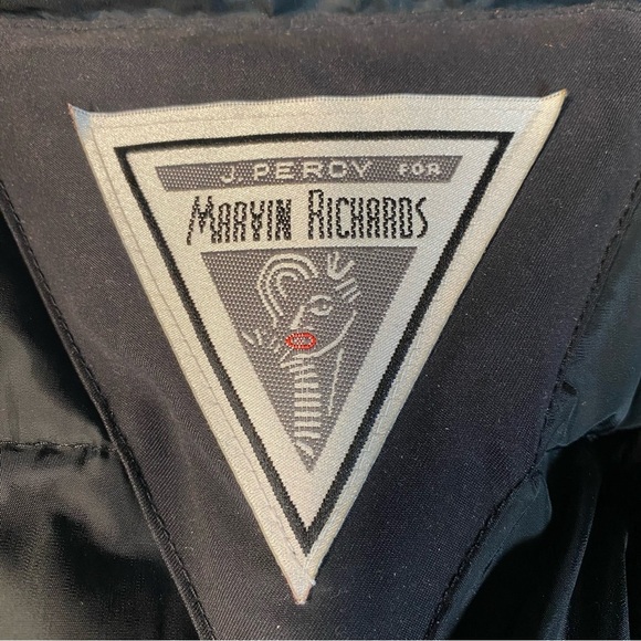 J. Percy For Marvin Richards Vintage  Women’s DOWN coat Fur trim Size L - Picture 6 of 14